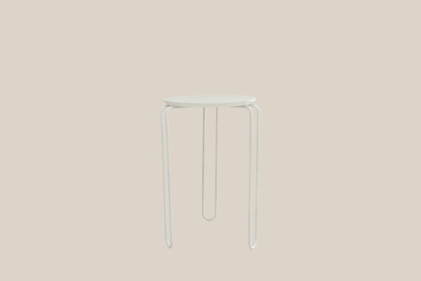 Mathis White Side Table High..
