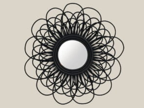Audette Flower Mirror Black